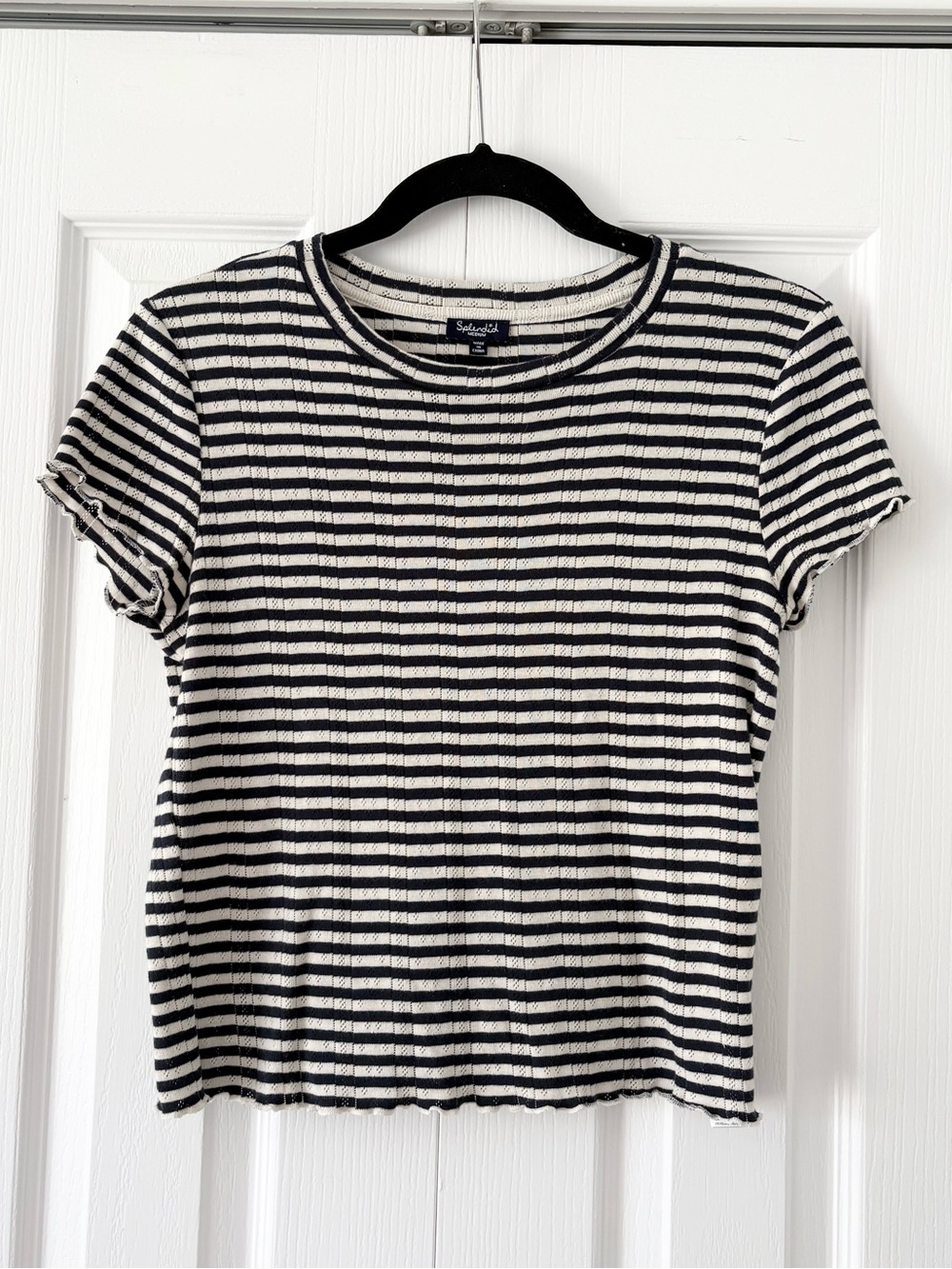 Splendid Black and White Stripe Top